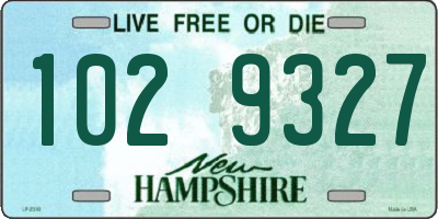 NH license plate 1029327