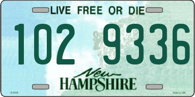 NH license plate 1029336