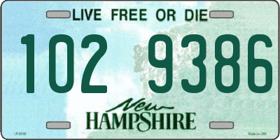 NH license plate 1029386