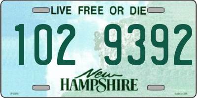 NH license plate 1029392