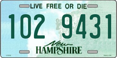 NH license plate 1029431