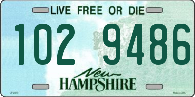 NH license plate 1029486