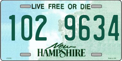 NH license plate 1029634