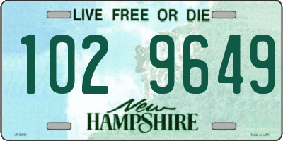 NH license plate 1029649