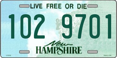 NH license plate 1029701