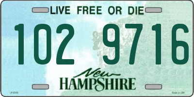 NH license plate 1029716