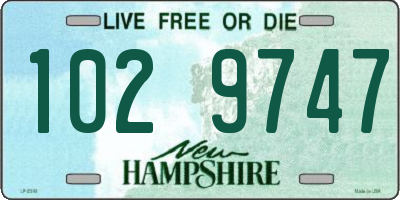 NH license plate 1029747