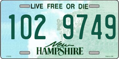 NH license plate 1029749