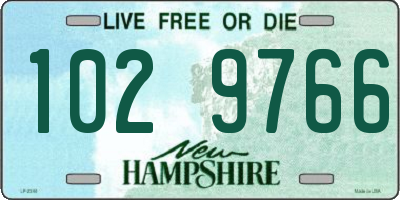NH license plate 1029766