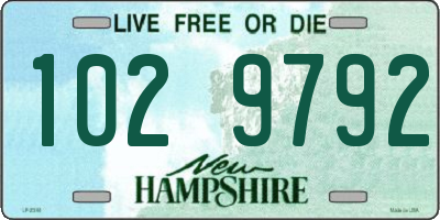 NH license plate 1029792