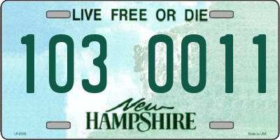 NH license plate 1030011