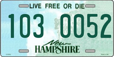 NH license plate 1030052