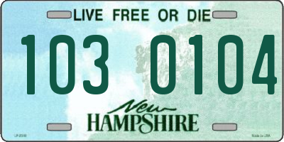 NH license plate 1030104