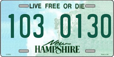 NH license plate 1030130