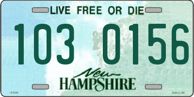NH license plate 1030156