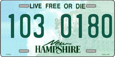 NH license plate 1030180