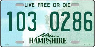 NH license plate 1030286