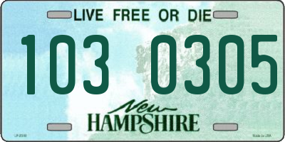 NH license plate 1030305