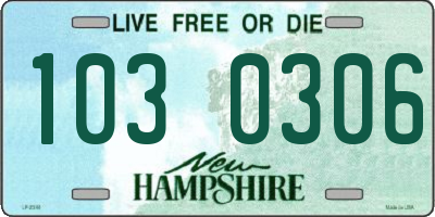 NH license plate 1030306