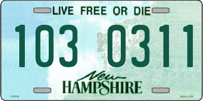 NH license plate 1030311