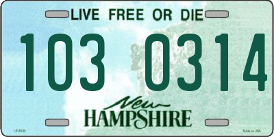 NH license plate 1030314