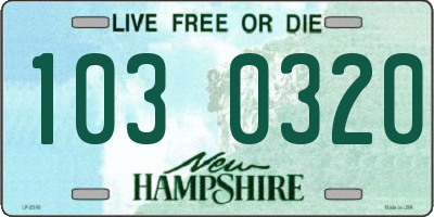 NH license plate 1030320