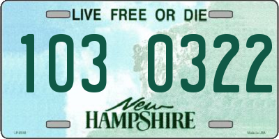 NH license plate 1030322