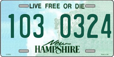 NH license plate 1030324
