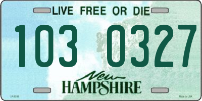 NH license plate 1030327