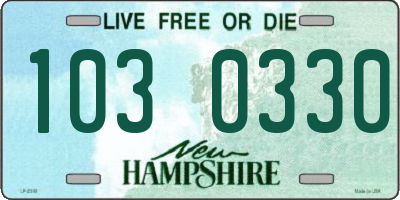 NH license plate 1030330