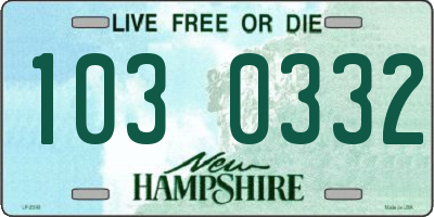 NH license plate 1030332