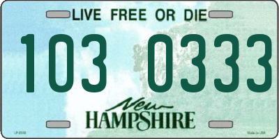 NH license plate 1030333