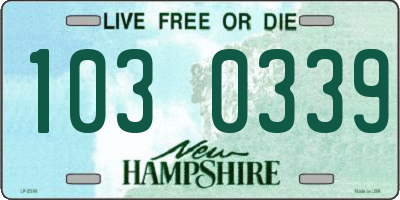 NH license plate 1030339