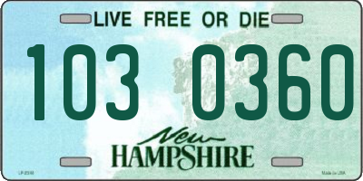 NH license plate 1030360