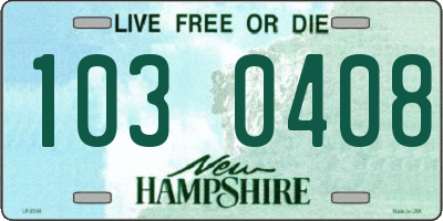 NH license plate 1030408