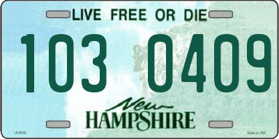 NH license plate 1030409