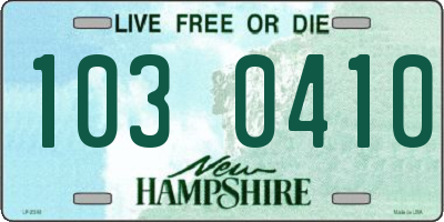 NH license plate 1030410