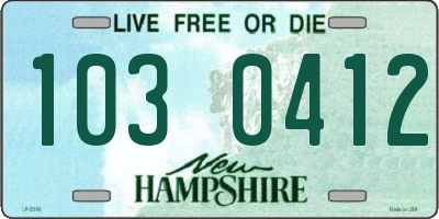 NH license plate 1030412