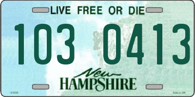 NH license plate 1030413