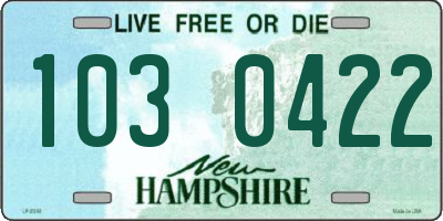 NH license plate 1030422