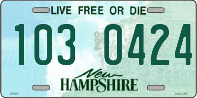 NH license plate 1030424