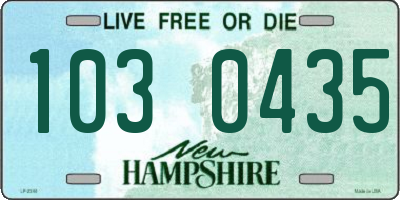 NH license plate 1030435