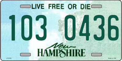 NH license plate 1030436