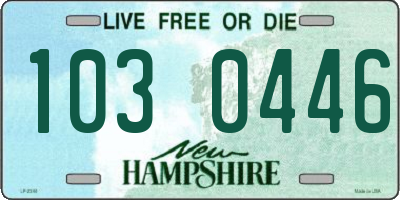 NH license plate 1030446
