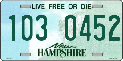 NH license plate 1030452
