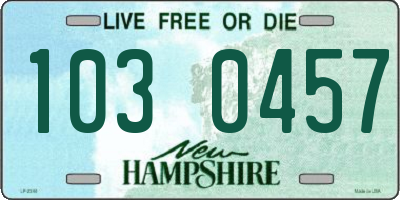 NH license plate 1030457