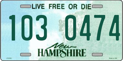 NH license plate 1030474