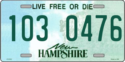 NH license plate 1030476