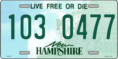 NH license plate 1030477