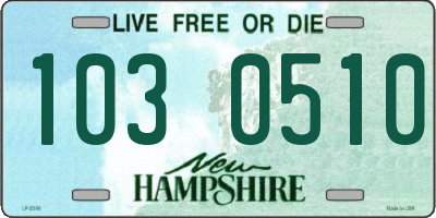 NH license plate 1030510